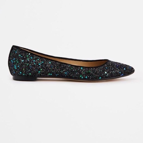 Ann Taylor Dawn Black Glitter Flats 7.5 New Flats & Loafers